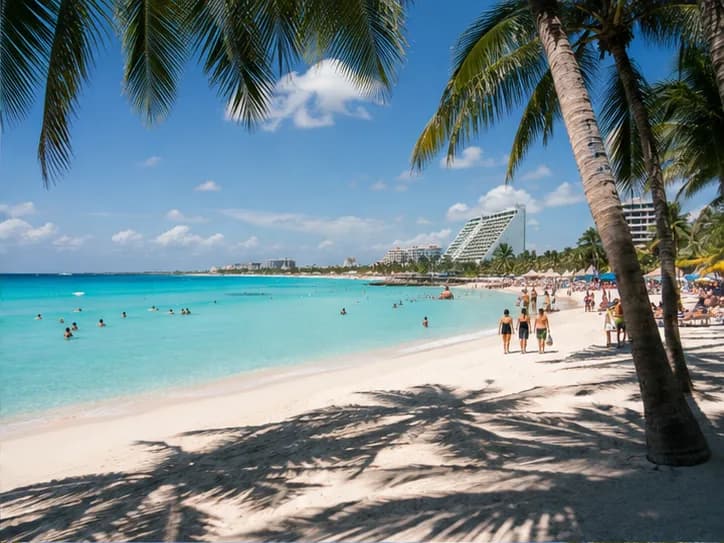 Vista representativa de Cancún, México